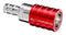 AMPHENOL LTW SQD-06SBDN-PRD001 Liquid Cooling Socket, 1/2" Push Lok, Stainless Steel, Red, Valve, SnapQD Series