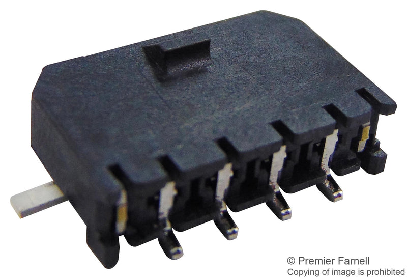 MOLEX 43650-0412 Pin Header, Power, 3 mm, 1 Rows, 4 Contacts, Surface Mount Right Angle, Micro-Fit 3.0 43650