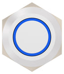 ALCOSWITCH - TE CONNECTIVITY AV1210E724R04 Vandal Resistant Switch, 24V LED, AV12 Series, 12 mm, SPST-NO-DM, Momentary, Round Raised, Natural