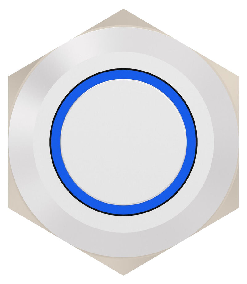 ALCOSWITCH - TE CONNECTIVITY AV1210E724R04 Vandal Resistant Switch, 24V LED, AV12 Series, 12 mm, SPST-NO-DM, Momentary, Round Raised, Natural