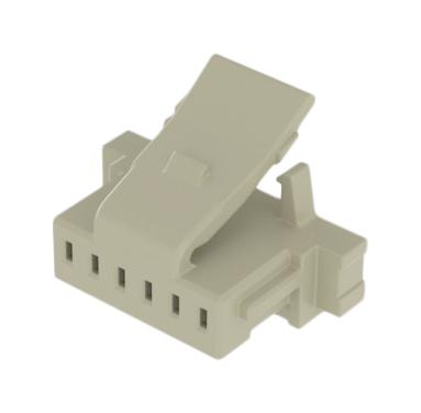 SAMTEC ISS1-06-L Connector Housing, w/Latch, White Nylon, 1Row, MicroMate ISS1 Series, Receptacle, 6 Ways, 2.54 mm