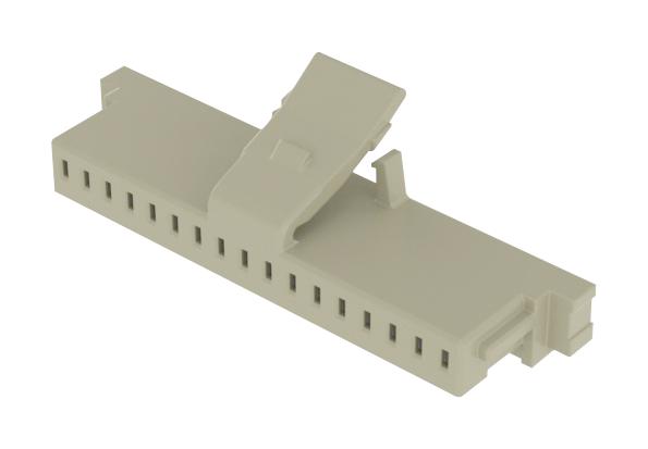 SAMTEC ISS1-17-L Connector Housing, w/Latch, White Nylon, 1Row, MicroMate ISS1 Series, Receptacle, 17 Ways, 2.54 mm