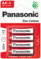 PANASONIC R6RZ/4BP Battery, 1.5 V, AA, Zinc Carbon, Raised Positive and Flat Negative, 13.9 mm