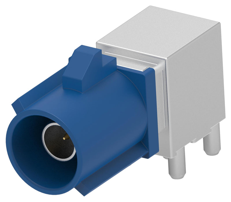 TE CONNECTIVITY 2485540-3 RF / Coaxial Connector, Signal&nbsp;Blue, FAKRA Coaxial, Right Angle Plug, Through Hole Right Angle