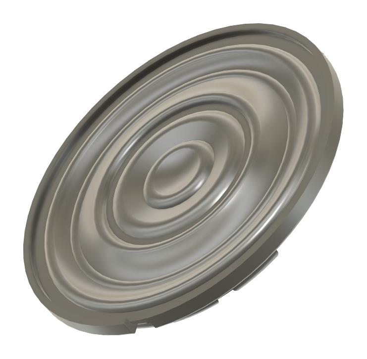 PUI AUDIO AS02008MR-7 Speaker, General Purpose, 350 Hz to 6 kHz, 8 ohm, 500 mW, 95 dB, Round, Bare Mount