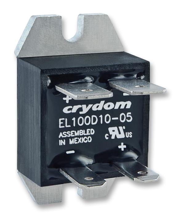 SENSATA/CRYDOM EL100D10-05 Solid State Relay, 10 A, 100 VDC, Panel Mount, Quick Connect, DC Switch