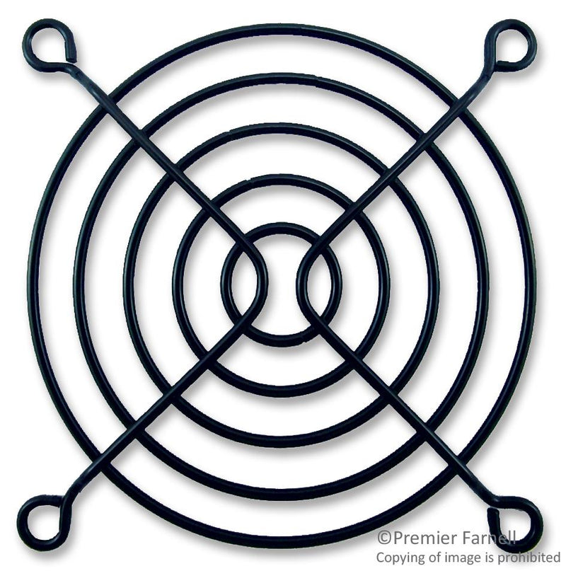MULTICOMP PRO MCSC80-W2B Fan Finger Guard, Steel - Wire Form, 80mm Axial Fans, 71.5 mm, Black