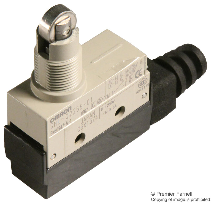 OMRON INDUSTRIAL AUTOMATION SHL-Q-2255-01 MICRO SW, ROLLER PLUNGER, SPDT, 10A 480V