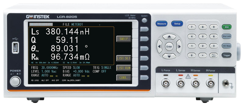 GW INSTEK LCR-8205 (CE) LCR Meter, Bench, 5 MHz, 9999.99 kH, 9999.99 F, 99.9999 Mohm, LCR-8200 Series