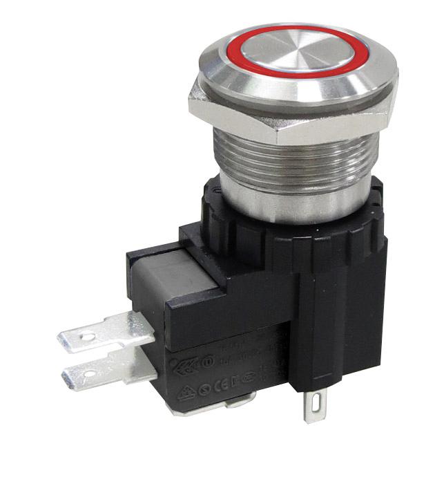 MULTICOMP PRO MPW19-A0F0EB24-A1ZB Vandal Resistant Switch, 24 V LED, MP Vandal Resistant Switches Momentary, 19 mm, SPDT, Momentary