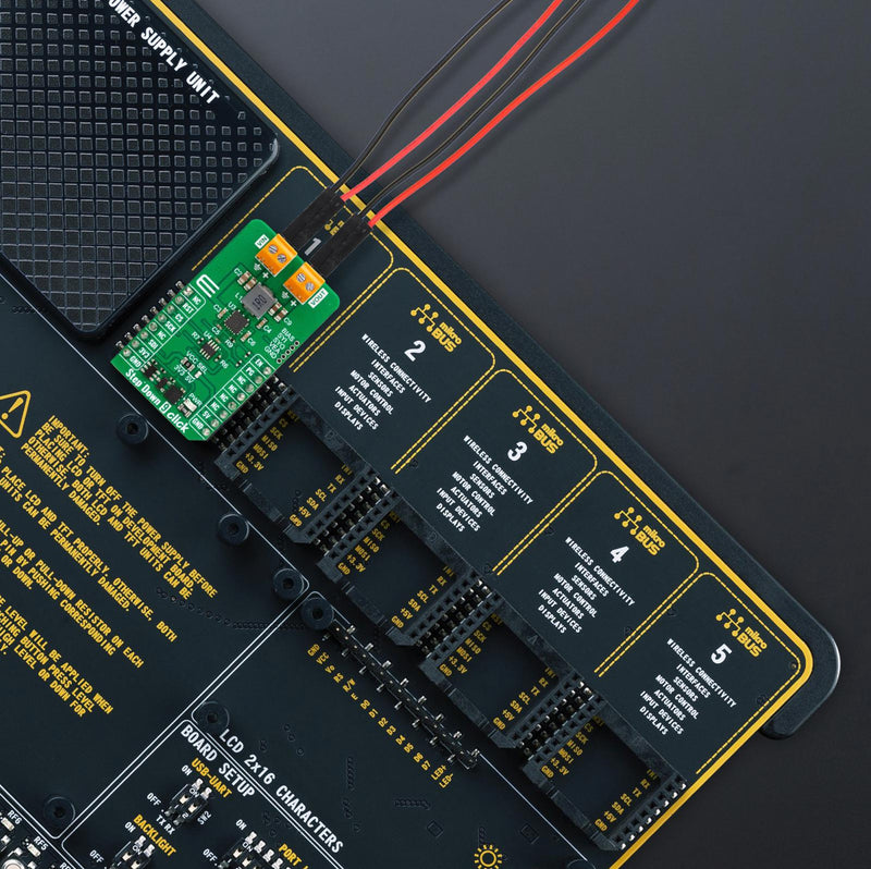 MIKROELEKTRONIKA MIKROE-5844 Add-On Board, Step Down 9 Click, MikroBUS Compatible Development Boards, 3.3 to 5 V, SPI Interface