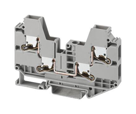 PHOENIX CONTACT 1329511 DIN Rail Mount Terminal Block, 4 Ways, 20 AWG, 8 AWG, 6 mm&sup2;, Push-X, 41 A