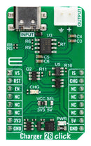 MIKROELEKTRONIKA MIKROE-5882 Add-On Board, Charger 26 Click, MAX1811, Battery Charger, GPIO, 3.3V/5V in