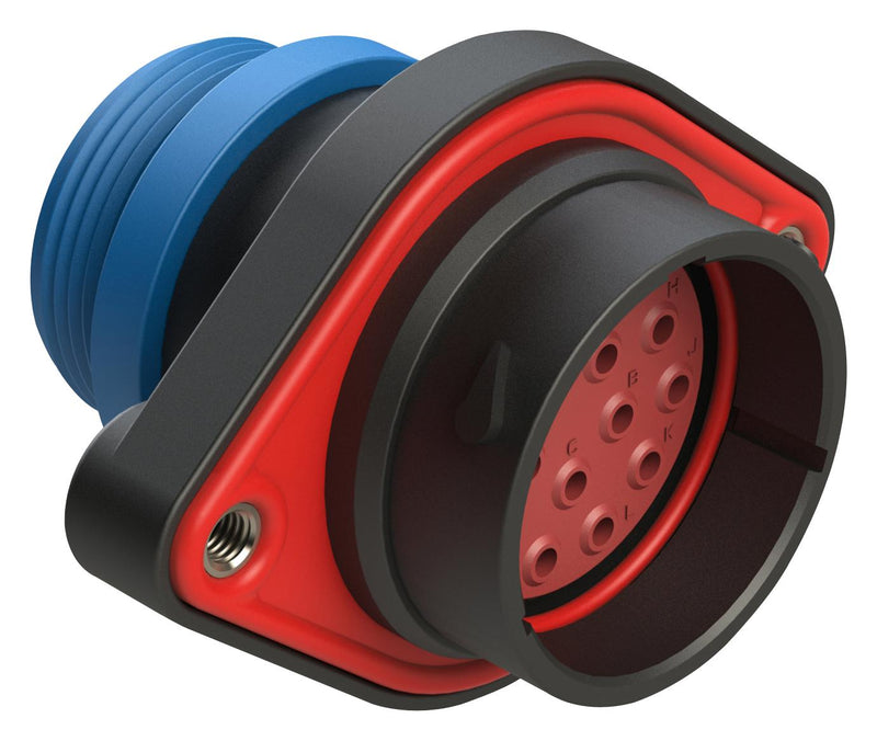 AMPHENOL SINE/TUCHEL AHDP02-24-16PR-STA 16 POSITION PANEL MOUNT RECEPTACLE, PIN, SHELL SIZE 24, REDUCED DIAMETER SEAL (BLUE), SMALL THREAD ADAPTER 86AK2724