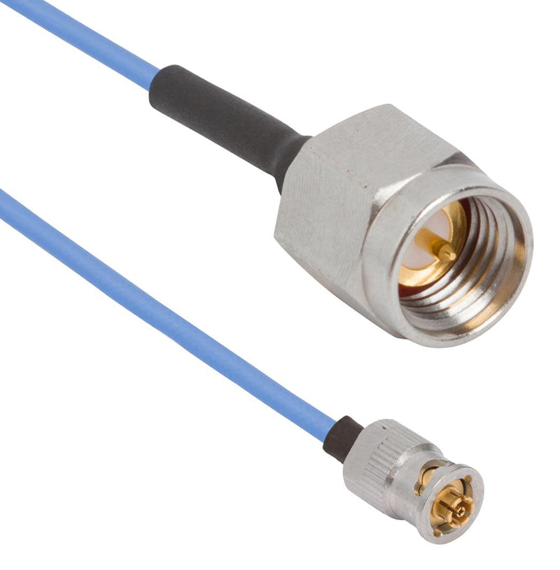 AMPHENOL SV MICROWAVE 7038-0741. RF CABLE, SMPS QB JACK-SMA PLUG, 6"