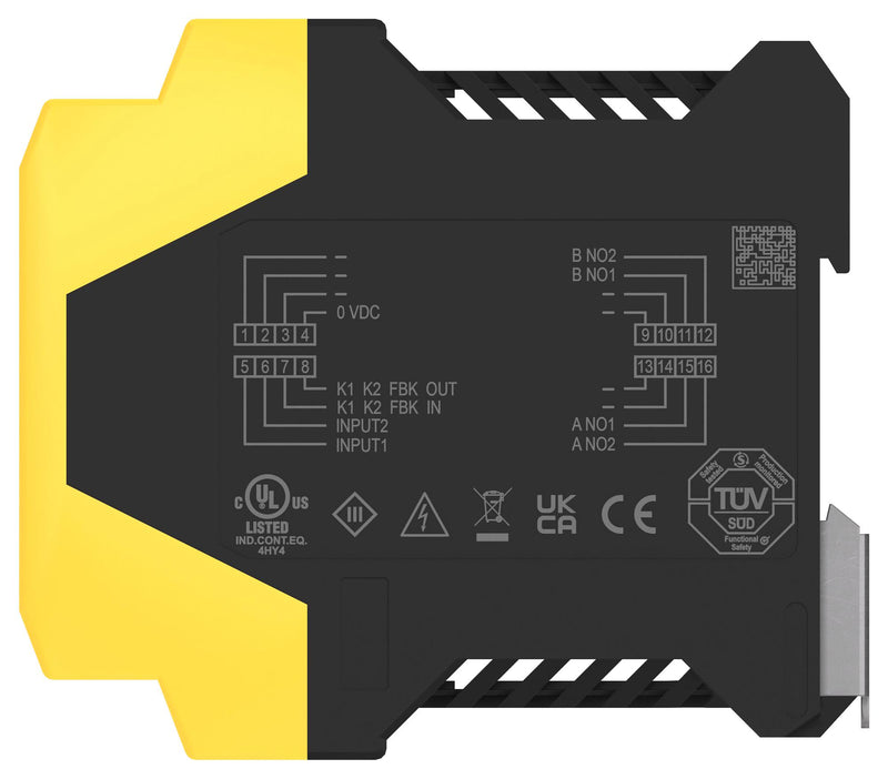 TE CONNECTIVITY SRS-2NO Safety Relay, 24 VDC, DPST-NO, SRS Series, DIN Rail, 6 A, Screw Clamp