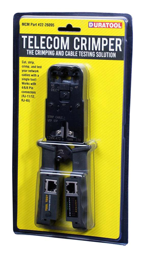 DURATOOL 22-26095 Crimp Tool, Hand, RJ45 Cat5 Connectors