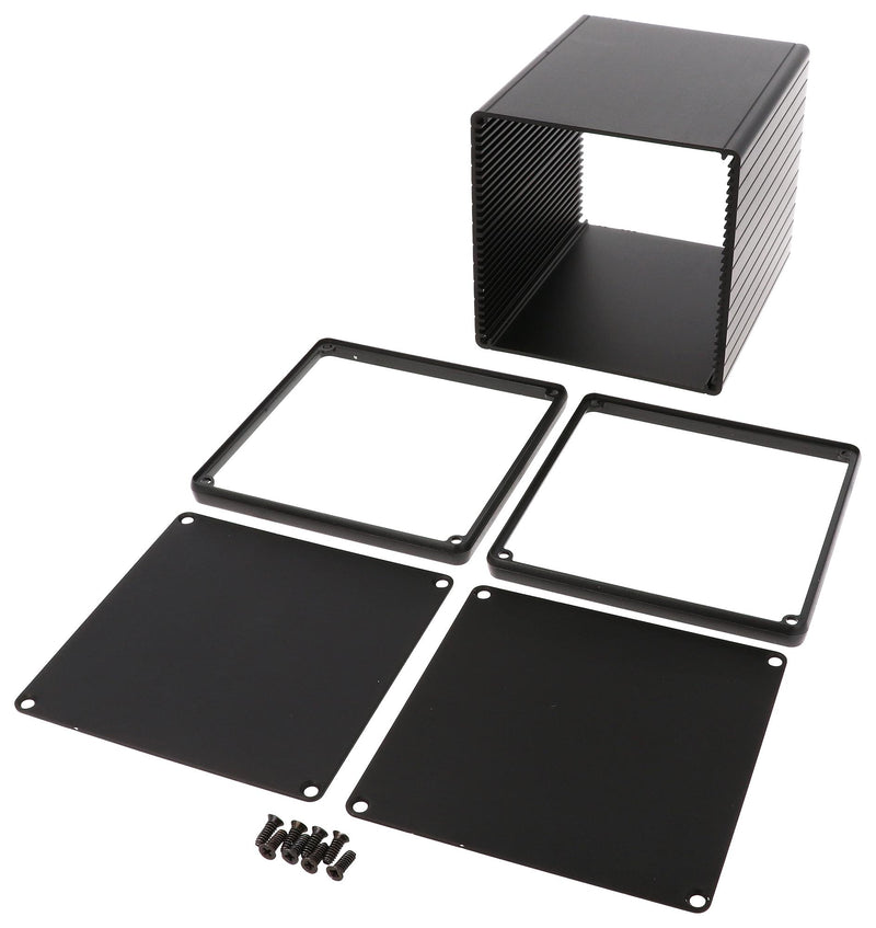 HAMMOND 1455NS1201BK Metal Enclosure, w/Metal End Panel, Small, Aluminium, 103 mm, 103 mm, 120 mm