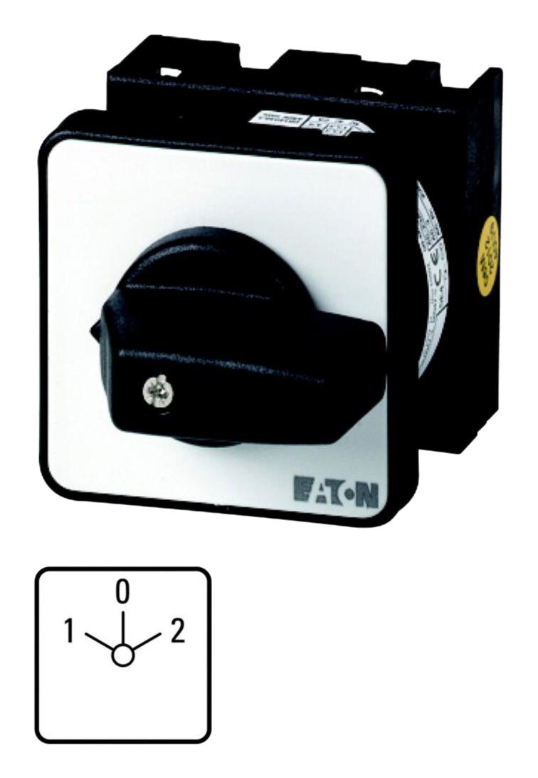 EATON MOELLER T0-3-8212/EZ Rotary Switch, Changeover, 3 Position, 3 Pole, 60 &deg;, 20 A, 690 V, T0 Series