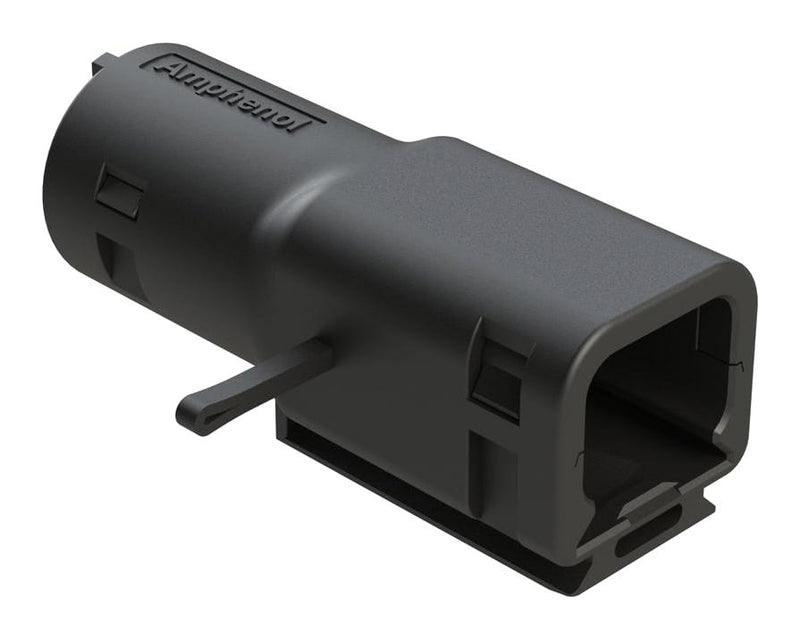 AMPHENOL SINE/TUCHEL ATMBS-021-0205 BACKSHELL, RCPT CONN, 2POS, 180DEG, BLK