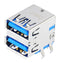 MOLEX 48406-0001 USB Stacked Connector, USB Type A, USB 3.0, 18 Ways, Right Angle, Copper Alloy