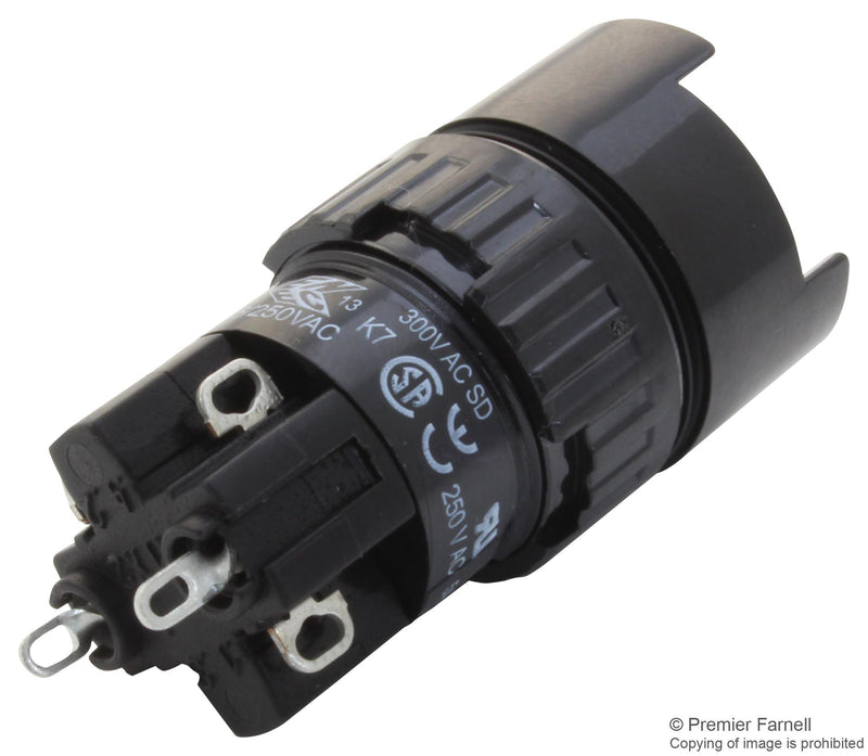 EAO 51-282.0252 Industrial Pushbutton Switch, 51, 16.2 mm, DPST-NO, DPST-NC, Maintained, Square