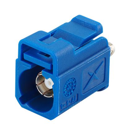 TAOGLAS FK2FCF RF / Coaxial Connector, Code C, Blue, FAKRA Coaxial, Straight Jack, Crimp, 50 ohm, TGC-1.5DS