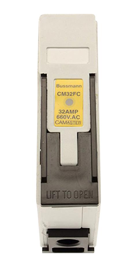 EATON BUSSMANN CM32FCW Fuse Holder, DIN Rail Mount, Screw Clamp, 32A, 690VAC, 60mm x 25mm x 94mm, 1 Fuse