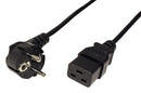 ROLINE 19.08.1553 Mains Power Cord, 90&deg; CEE 7/7 Plug to IEC 60320 C19, 3 m, 16 A, 250 V, Black