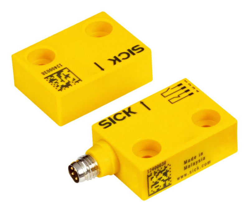 SICK RE11-SAC Safety Interlock Switch, Magnetic, RE1 Series, SPST-NO, SPST-NC, 4 Pin M8 Plug Connector, IP67