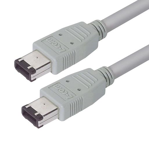 L-COM CSM94-5M Computer Cable, IEEE 1394 FireWire Plug, 6 Way, IEEE 1394 FireWire Plug, 6 Way, 16.4 ft, 5 m