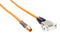 SICK DSL-8D04G02M025KM1 Sensor Cable, 9Pos/4Pos, Black, D-Sub Receptacle, M8 Plug, 2 m, 6.6 ft