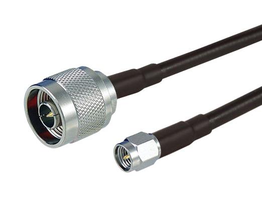 L-COM CA-SMNMA002 RF / Coaxial Cable Assembly, SMA Plug to N-Type Plug, CA-195, 50 ohm, 2 ft, 609.6 mm, Black