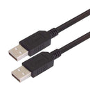 L-COM CAUBLKAA-1M USB Cable, Type A Plug to Type A Plug, 1 m, 3.3 ft, USB 2.0, Black