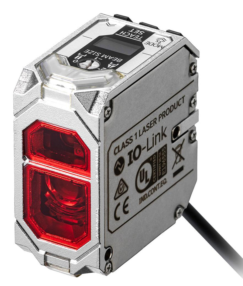 OMRON INDUSTRIAL AUTOMATION E3AS-HF6000SMT 2M Laser Sensor, 6m, Time of Flight, 660nm Red Laser, PNP Open Collector/IO-Link, Spot Beam, 2m Cable