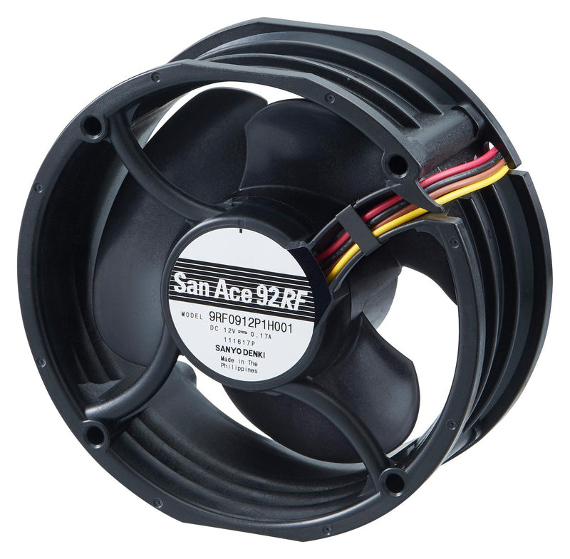SANYO DENKI 9RF0912P1H001 DC Axial Fan, 12 V, Circular, 92 mm, 38 mm, Ball Bearing, 42.4 CFM