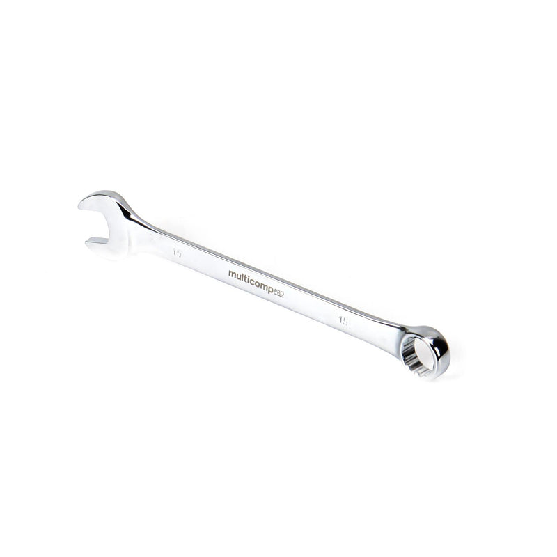 MULTICOMP PRO MP-CW15MM Combination Wrench, 15mm AF Size, Chrome Vanadium