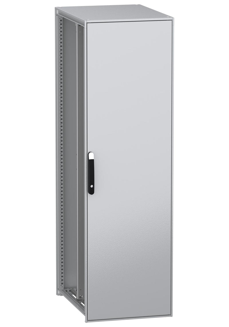 SCHNEIDER ELECTRIC NSYSFN20680P Metal Enclosure, 1-Door, Plain, Floor Mount, Steel, 2 m, 600 mm, 800 mm, IP55