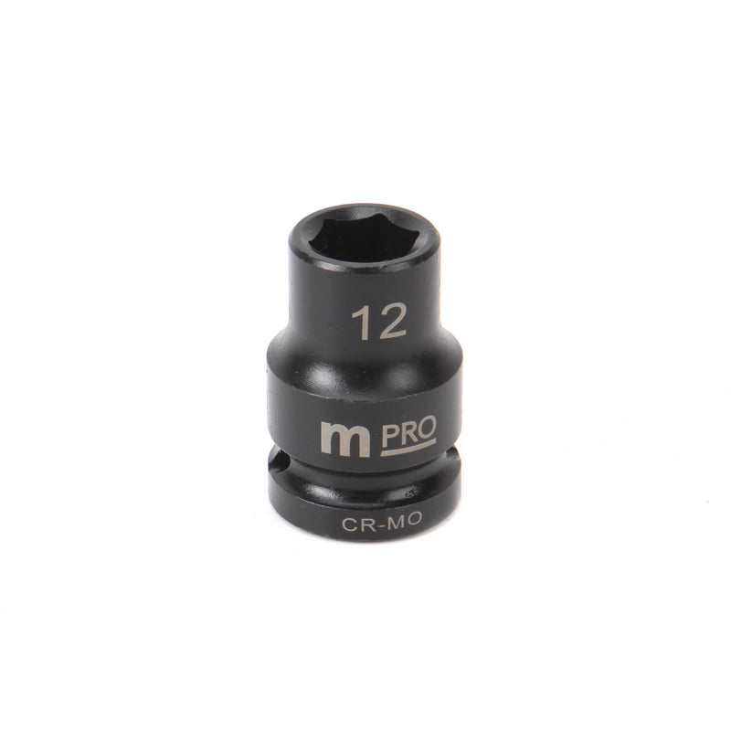 MULTICOMP PRO MP12-CRMO12 Socket, Hex, 12 mm x 38 mm, 1/2" Drive Size, Chromium Molybdenum Steel, DIN3121, Auto Repair