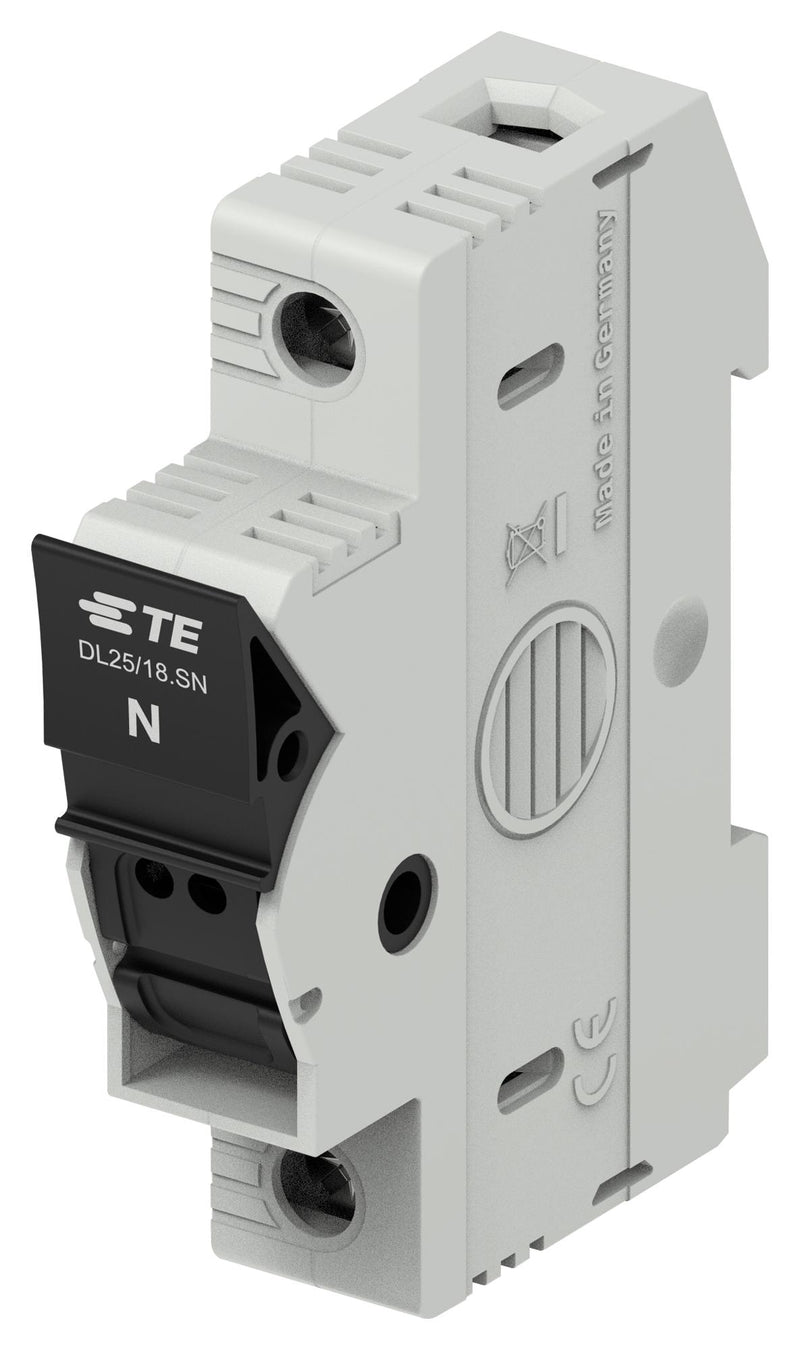 TE CONNECTIVITY 1SNF100022R0000 Fuse Holder, Modular, DIN Rail, 32 A, 690VDC, 690VAC, 10mm x 38mm, Screw Clamp