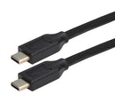 L-COM CAU31CC-05M USB Cable, Type C Plug to Type C Plug, 500 mm, 1.64 ft, USB 3.0, Black