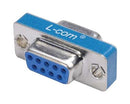 L-COM GCP9F D Sub Connector Adapter, Standard D Sub, Receptacle, 9 Ways, Standard D Sub, Receptacle, 9 Ways