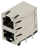 TE CONNECTIVITY 2501552-8 Modular Connector, RJ45 Jack, 2 x 1 (Stacked), 8P8C, Cat5, Through Hole Mount