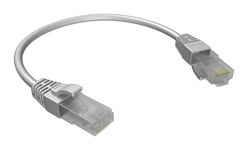 AMPHENOL COMMUNICATIONS SOLUTIONS RJE1Y23915C42401 Ethernet Cable, 8P8C, Overmolded, Cat6, RJ45 Plug to RJ45 Plug, UTP (Unshielded Twisted Pair), Grey