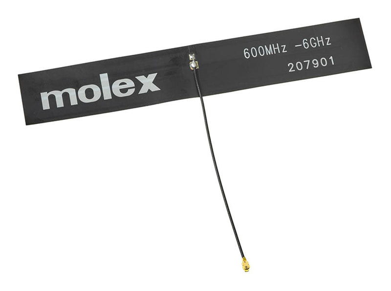 MOLEX 207901-0100 Antenna, Cellular / 3G, 3 GHz to 6 GHz, 5.4 dBi, Linear, Adhesive