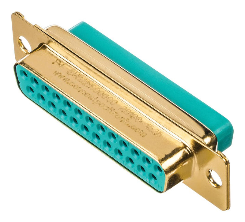 POSITRONIC SND25S0000G/AA D Sub Connector Housing, 25 Ways, D Sub, DB, SND Series, Receptacle, Brass Body