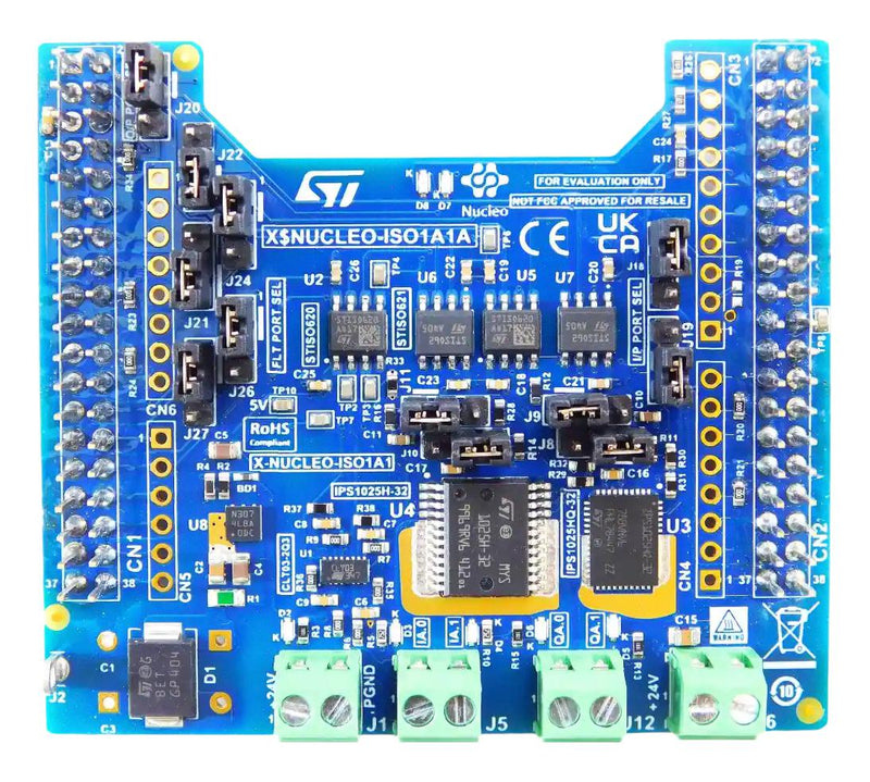 STMICROELECTRONICS X-NUCLEO-ISO1A1 Evaluation Board, STISO620, STISO621, CLT03-2Q3, IPS1025HQ, STM32 Nucleo Development Boards