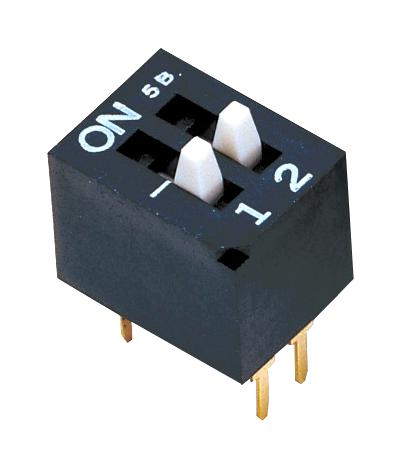 NIDEC COMPONENTS CES-0202MC DIP / SIP Switch, 2 Circuits, Raised Slide, Through Hole, DPST-NO, 6 V, 100 mA