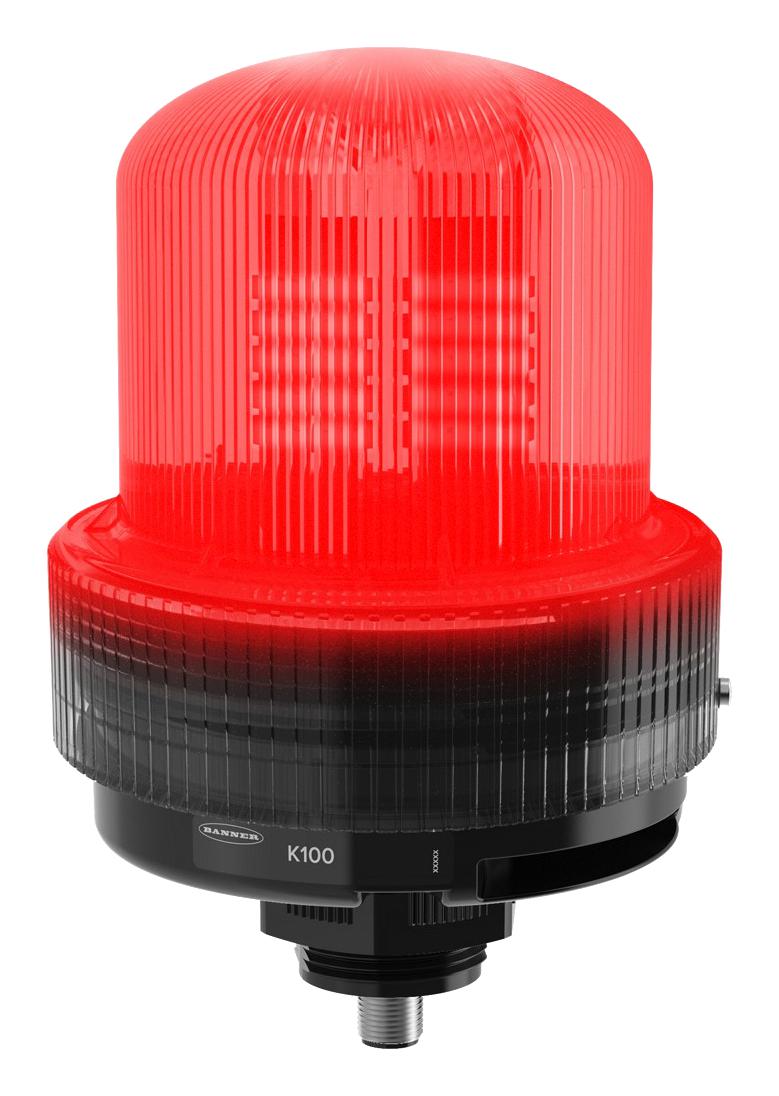 BANNER ENGINEERING K100PBLGYRAQ Beacon/Sounder, LED, Green, Red, Yellow, Flashing, 92.71mm Dia., Multiple Tone, 101dB, 48VDC, IP66