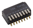 C&K COMPONENTS TDP08H0SB1 DIP SWITCH, 0.1A, 24V, 8POS, SMD